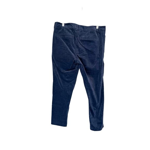 Old Navy Blue Velvet Office Work Business Mid-Rise Pixie Dress Pants Size 10 - Picture 8 of 11